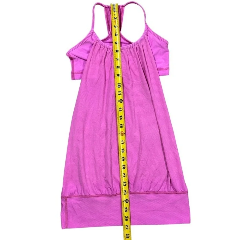 Lululemon Hot Class Racerback Tank Dress Pink Women's 4‎ Built-In Bra Yoga